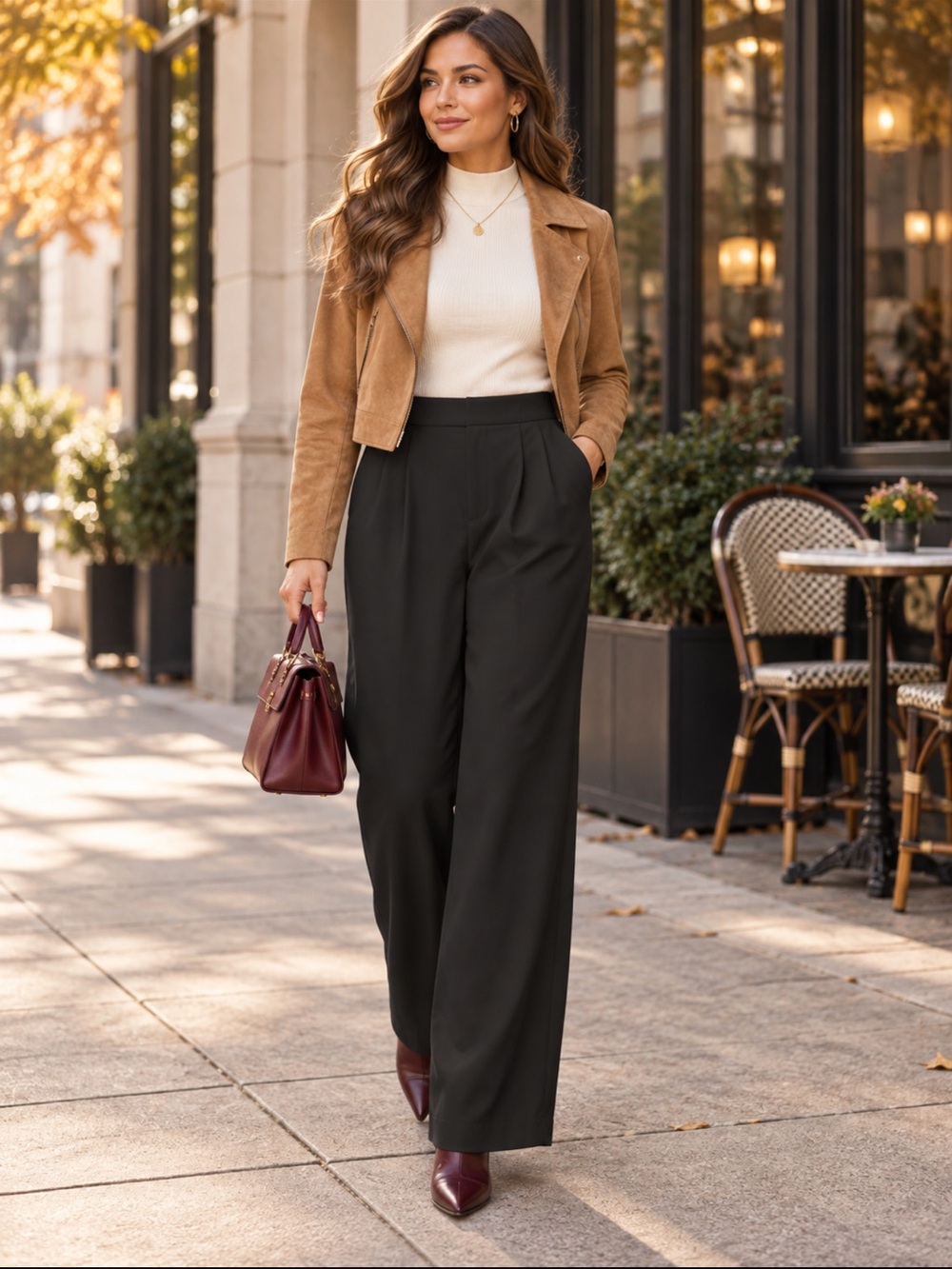 A New Day Black Pleated Wide Leg Dress Pants Trousers Size 4